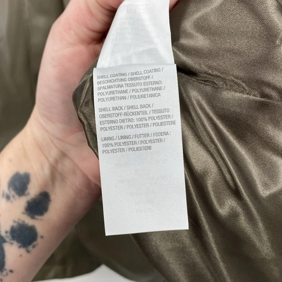 Candace Cameron Bure Blazer Womens‎ 5X Olive Green Faux Leather Double Breasted - Picture 7 of 13